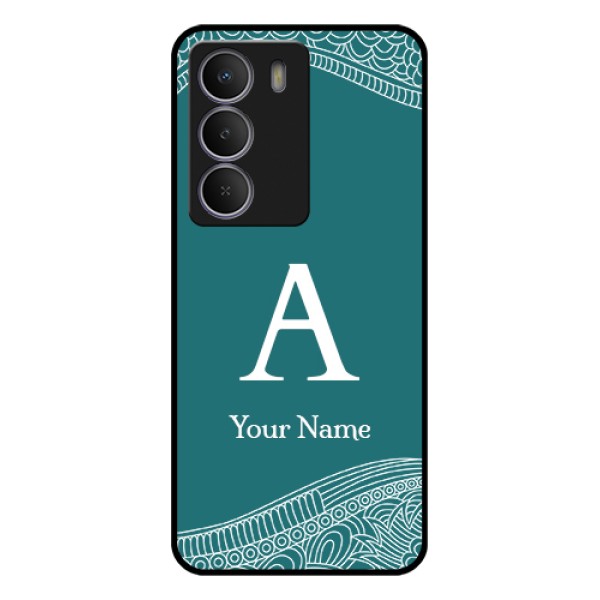 Realme P3 Lite 5G Custom Glass Phone Case - Line Art Pattern With Custom Name Design Realme P3 Lite 5G Custom Glass Phone Case - Line Art Pattern With Custom Name Design