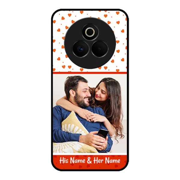 Realme P3 Pro 5G Custom Glass Phone Case - Orange Love Symbol Design Realme P3 Pro 5G Custom Glass Phone Case - Orange Love Symbol Design