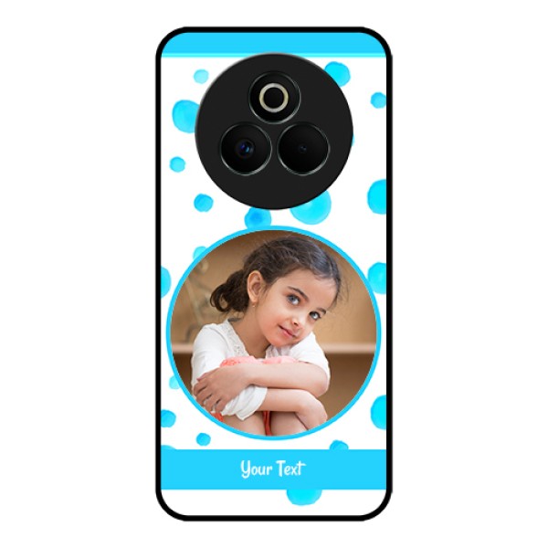 Realme P3 Pro 5G Custom Glass Phone Case - Blue Bubbles Pattern Design Realme P3 Pro 5G Custom Glass Phone Case - Blue Bubbles Pattern Design
