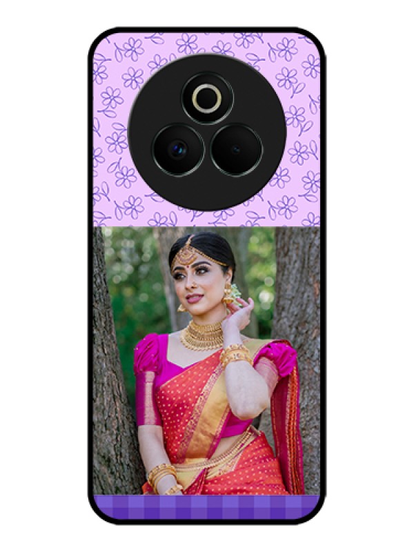 Custom Realme P3 Pro 5G Custom Glass Phone Case - Purple Floral Design