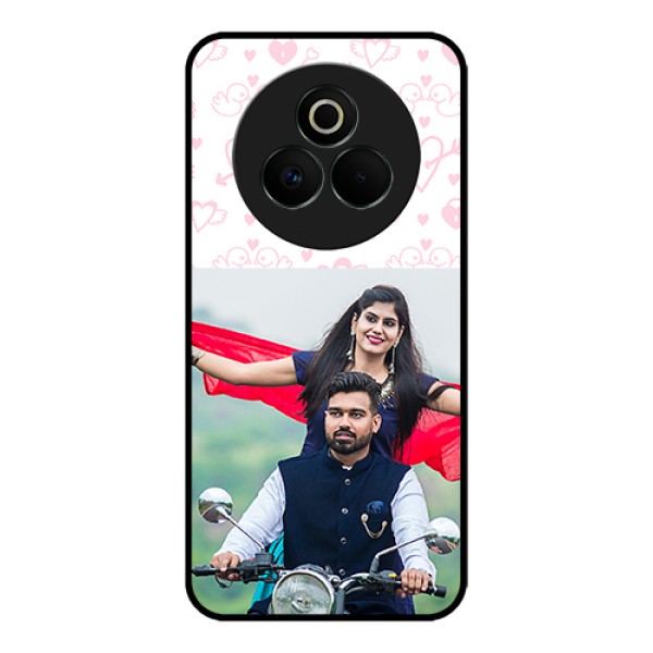 Realme P3 Pro 5G Custom Glass Phone Case - Pink Flying Heart Design Realme P3 Pro 5G Custom Glass Phone Case - Pink Flying Heart Design