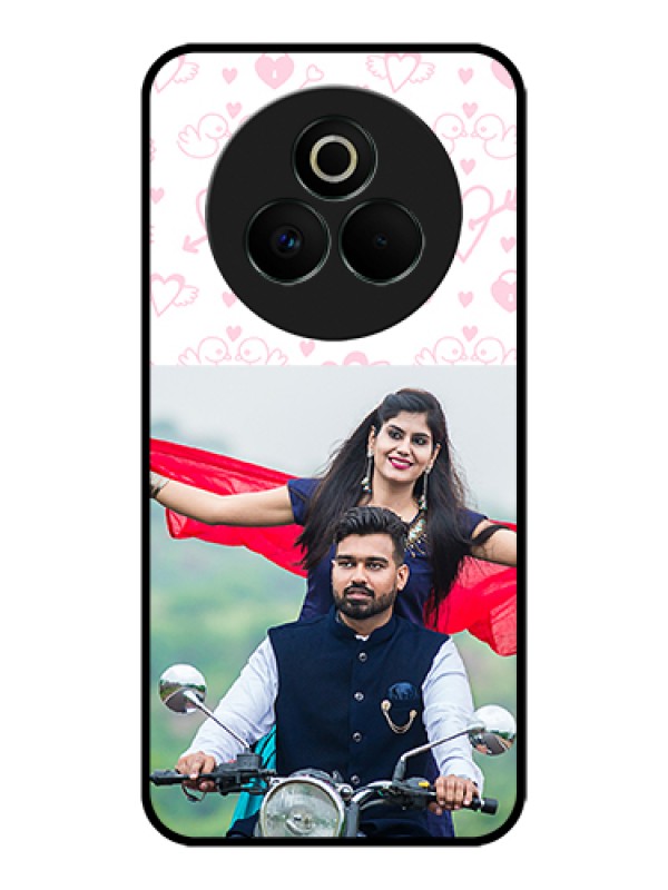 Custom Realme P3 Pro 5G Custom Glass Phone Case - Pink Flying Heart Design