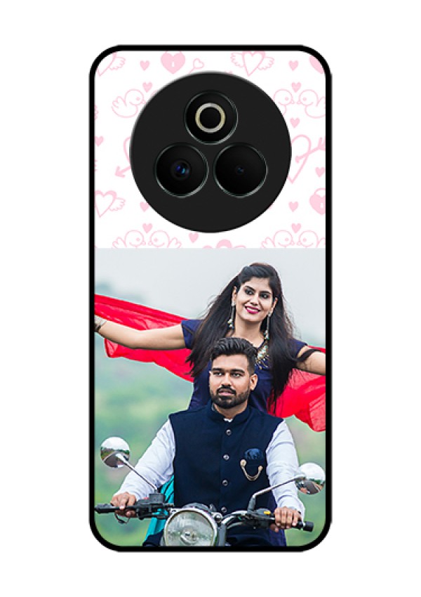 Realme P3 Pro 5G Custom Glass Phone Case - Pink Flying Heart Design