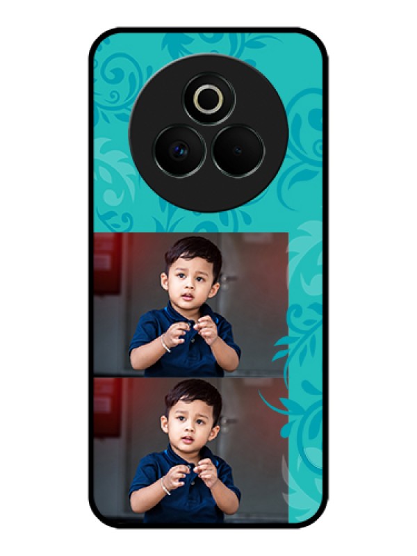 Custom Realme P3 Pro 5G Custom Glass Phone Case - With Photo And Green Floral Design