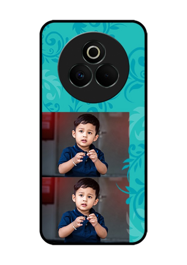 Realme P3 Pro 5G Custom Glass Phone Case - With Photo And Green Floral Design