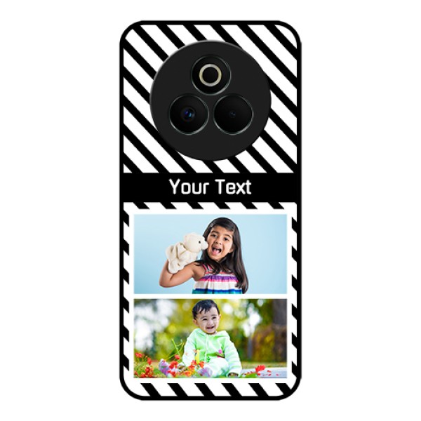 Realme P3 Pro 5G Custom Glass Phone Case - Black And White Stripes Design Realme P3 Pro 5G Custom Glass Phone Case - Black And White Stripes Design