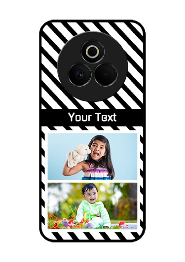 Realme P3 Pro 5G Custom Glass Phone Case - Black And White Stripes Design