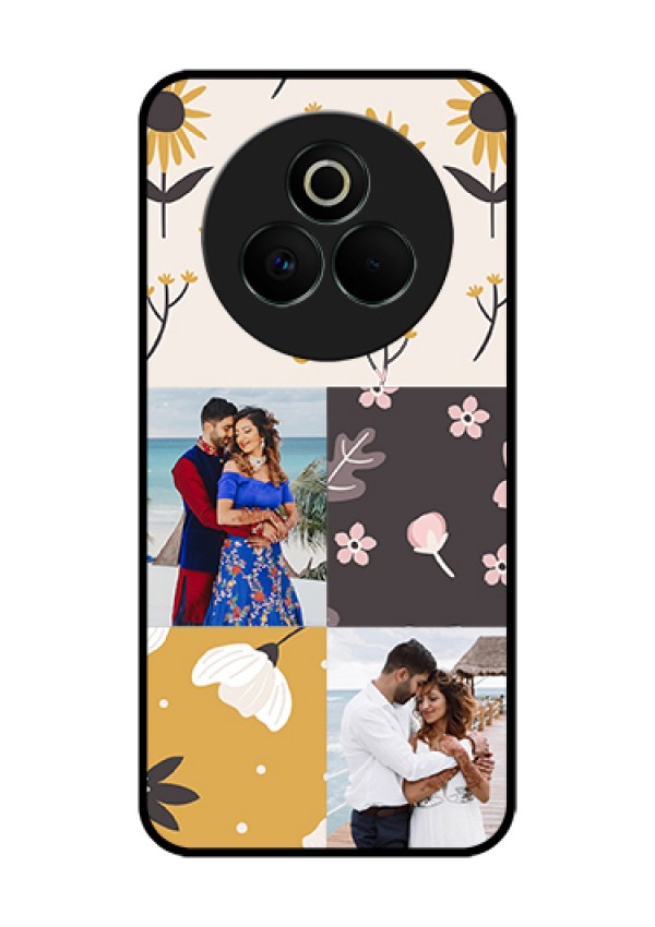 Realme P3 Pro 5G Custom Glass Phone Case - 3 Images With Floral Design