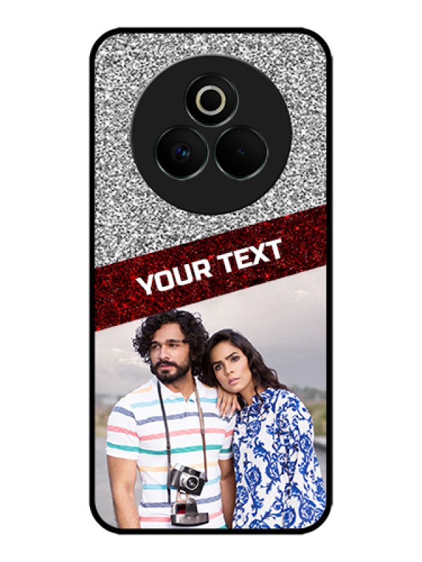 Custom Realme P3 Pro 5G Custom Glass Phone Case - Image Holder With Glitter Strip Design