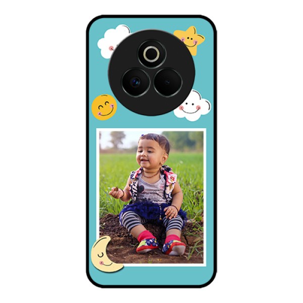 Realme P3 Pro 5G Custom Glass Phone Case - Smiley Kids Stars Design Realme P3 Pro 5G Custom Glass Phone Case - Smiley Kids Stars Design