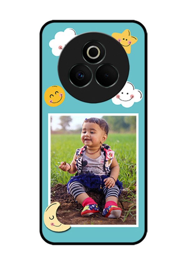 Realme P3 Pro 5G Custom Glass Phone Case - Smiley Kids Stars Design