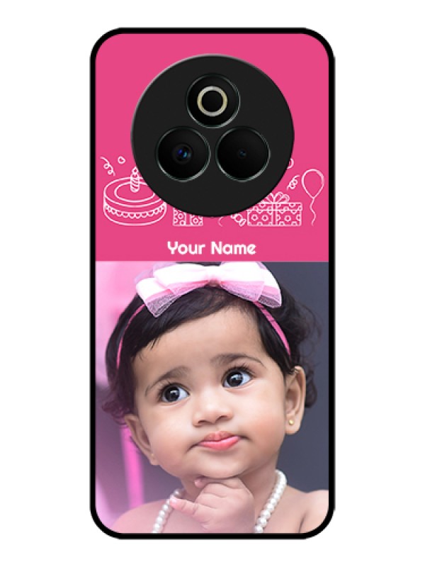 Custom Realme P3 Pro 5G Custom Glass Phone Case - With Birthday Line Art Design