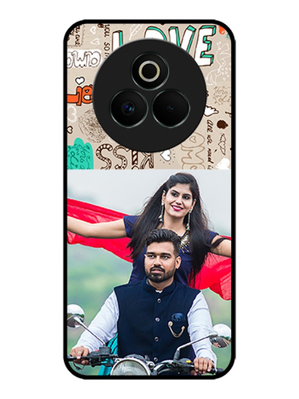 Custom Realme P3 Pro 5G Custom Glass Phone Case - Love Doodle Pattern