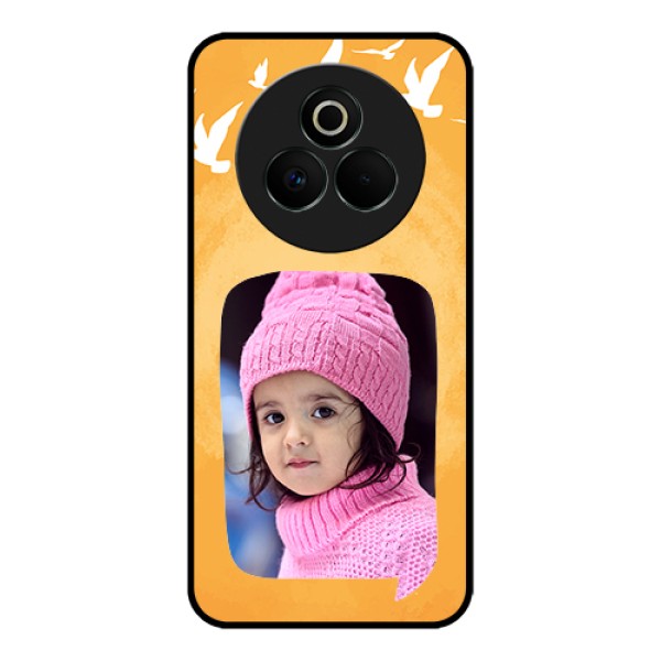 Realme P3 Pro 5G Custom Glass Phone Case - Water Color Design With Bird Icons Realme P3 Pro 5G Custom Glass Phone Case - Water Color Design With Bird Icons