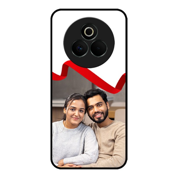 Realme P3 Pro 5G Custom Glass Phone Case - Red Ribbon Frame Design