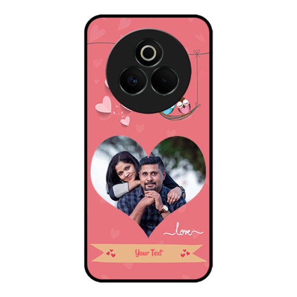 Realme P3 Pro 5G Custom Glass Phone Case - Peach Color Love Design Realme P3 Pro 5G Custom Glass Phone Case - Peach Color Love Design