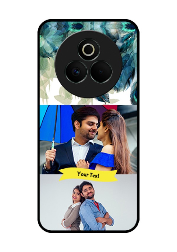 Realme P3 Pro 5G Custom Glass Phone Case - Image With Boho Peacock Feather Design