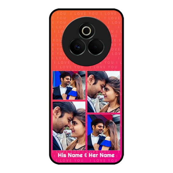 Realme P3 Pro 5G Custom Glass Phone Case - I Love You Pink Design