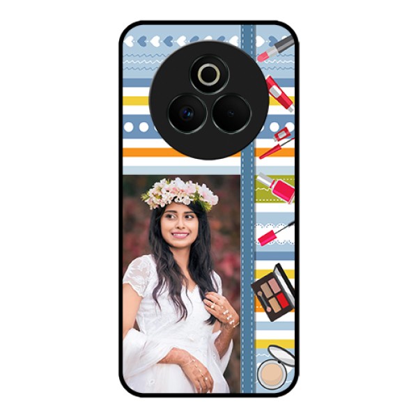 Realme P3 Pro 5G Custom Glass Phone Case - Makeup Icons Design