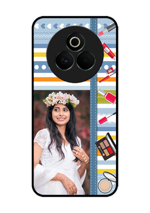 Realme P3 Pro 5G Custom Glass Phone Case - Makeup Icons Design