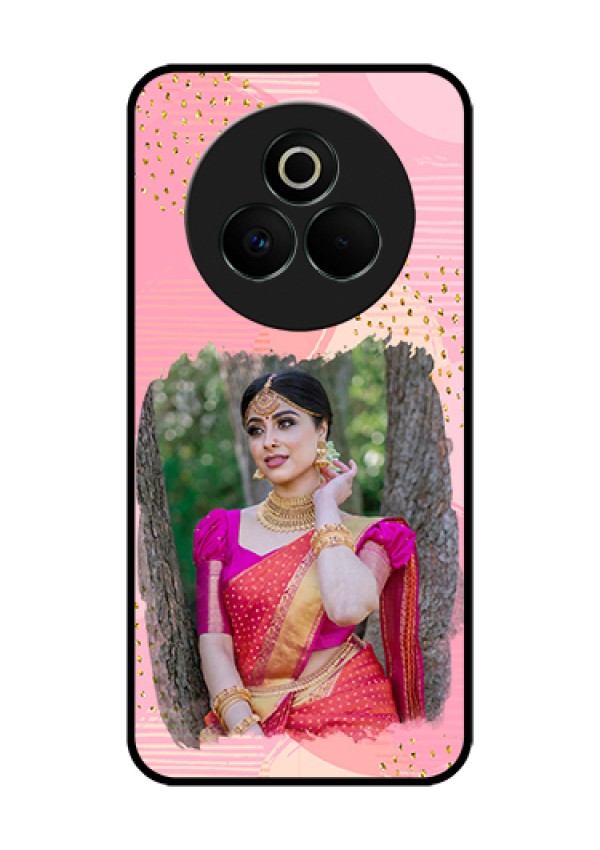 Realme P3 Pro 5G Custom Glass Phone Case - Gold Glitter Splash Design