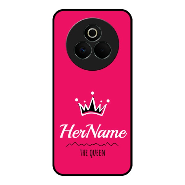 Realme P3 Pro 5G Custom Glass Phone Case - Queen With Name Design Realme P3 Pro 5G Custom Glass Phone Case - Queen With Name Design