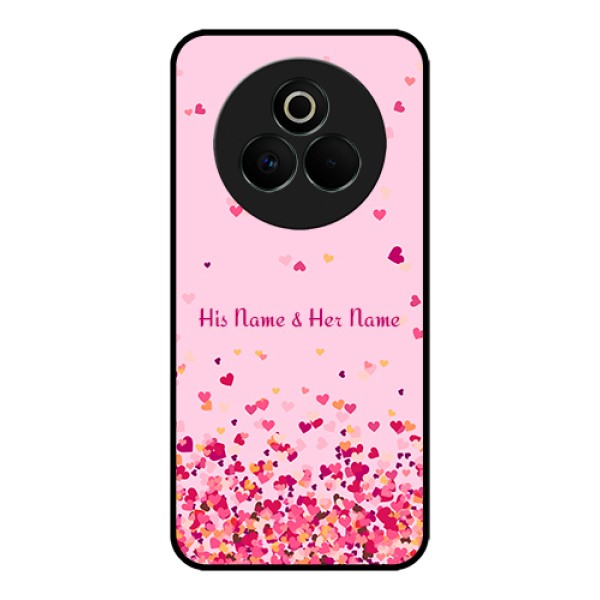 Realme P3 Pro 5G Custom Glass Phone Case - Floating Hearts Design Realme P3 Pro 5G Custom Glass Phone Case - Floating Hearts Design