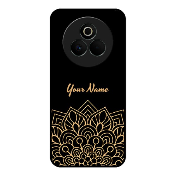 Realme P3 Pro 5G Custom Glass Phone Case - Golden Mandala Design