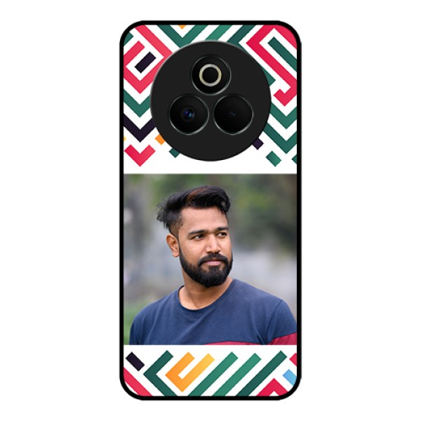 Realme P3 Pro 5G Custom Glass Phone Case - Colorful Maze Pattern Design Realme P3 Pro 5G Custom Glass Phone Case - Colorful Maze Pattern Design
