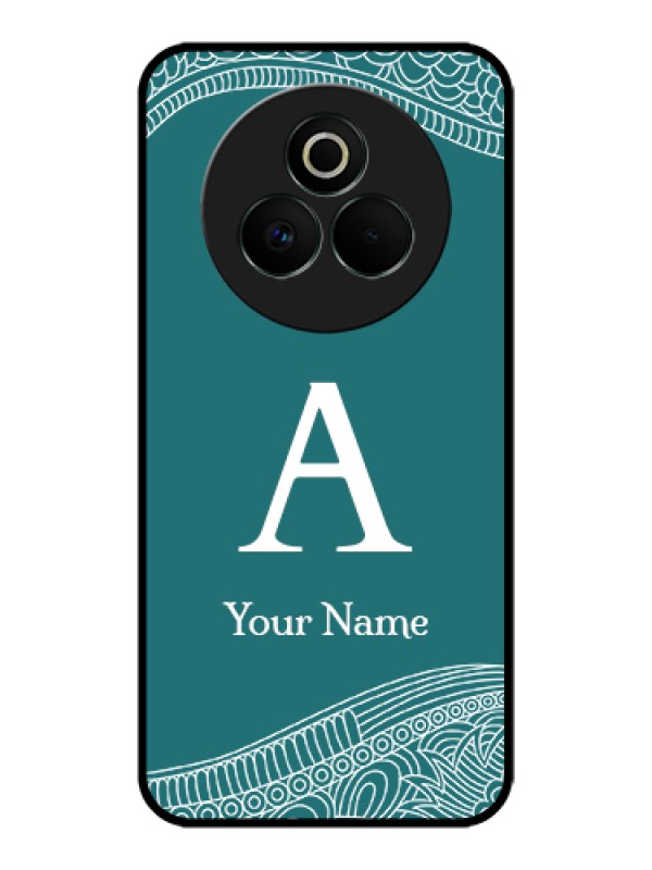 Custom Realme P3 Pro 5G Custom Glass Phone Case - Line Art Pattern With Custom Name Design
