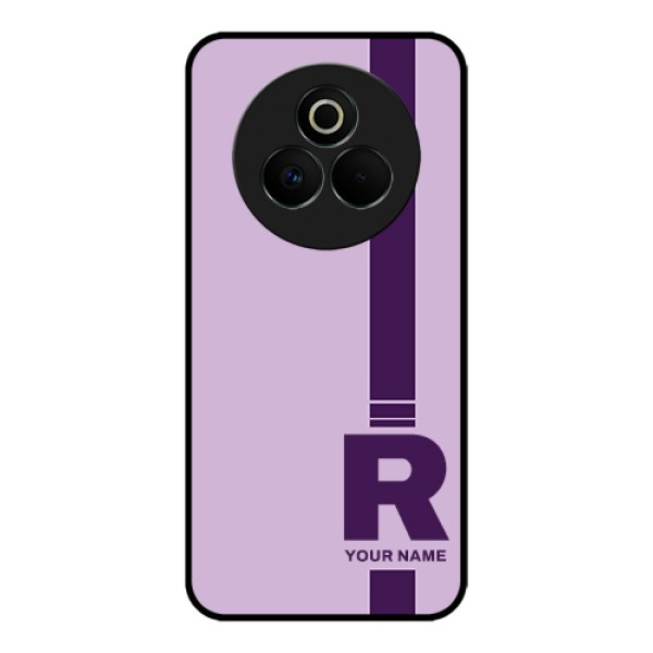 Realme P3 Pro 5G Custom Glass Phone Case - Simple Dual Tone Stripe With Name Design Realme P3 Pro 5G Custom Glass Phone Case - Simple Dual Tone Stripe With Name Design
