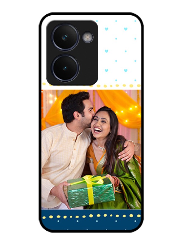 Custom Realme P3 Ultra 5G Custom Glass Phone Case - White And Blue Abstract Design