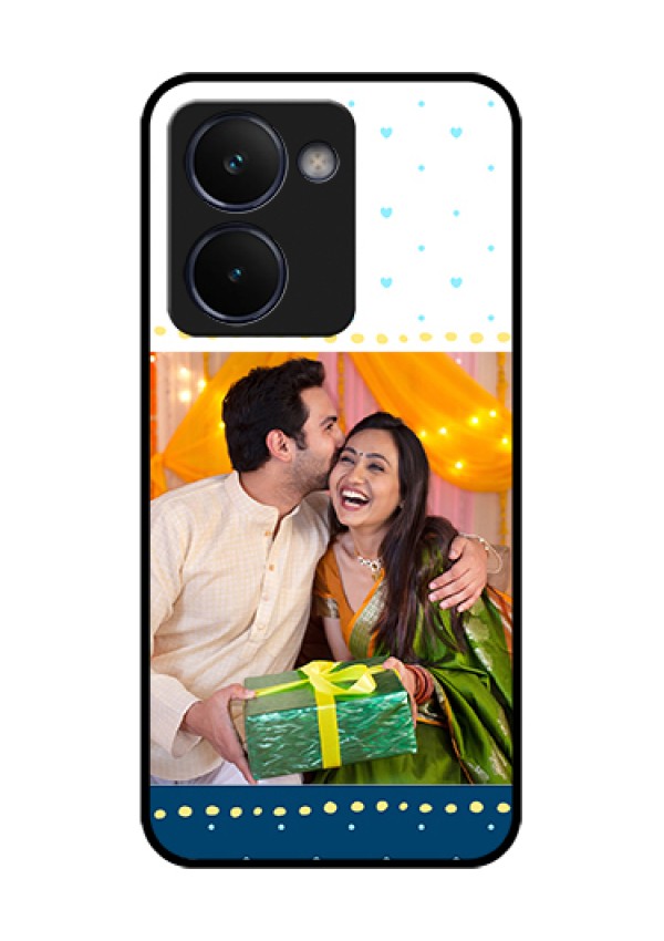 Realme P3 Ultra 5G Custom Glass Phone Case - White And Blue Abstract Design