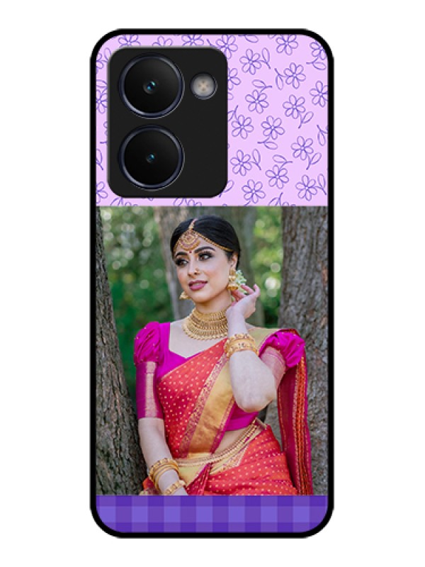 Custom Realme P3 Ultra 5G Custom Glass Phone Case - Purple Floral Design