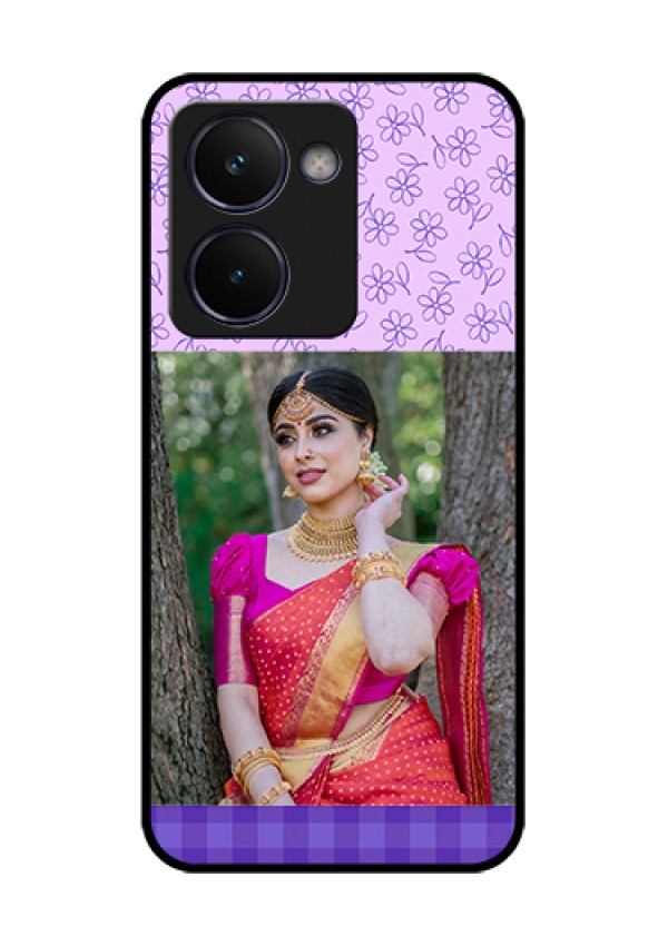 Realme P3 Ultra 5G Custom Glass Phone Case - Purple Floral Design