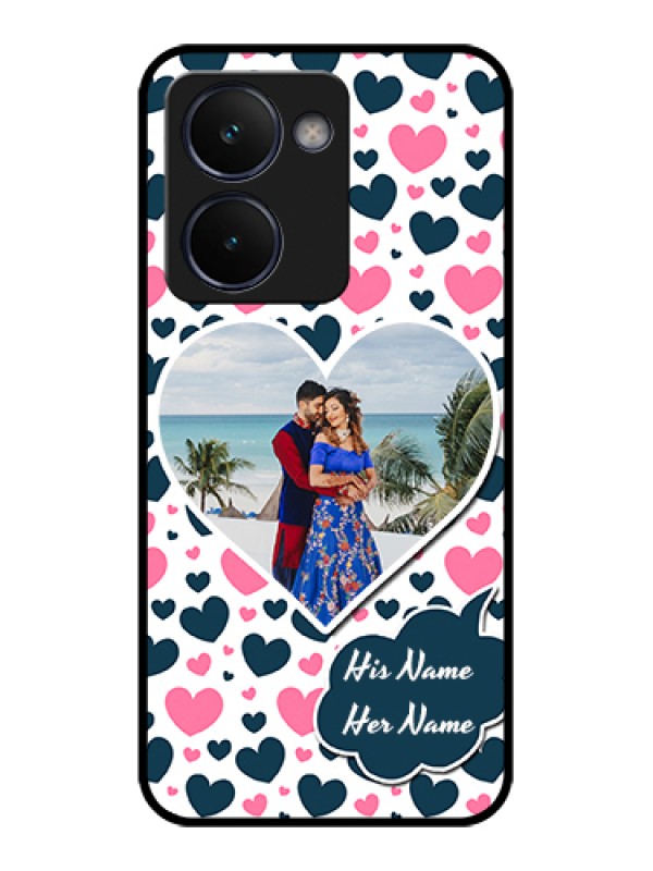 Custom Realme P3 Ultra 5G Custom Glass Phone Case - Pink & Blue Heart Design
