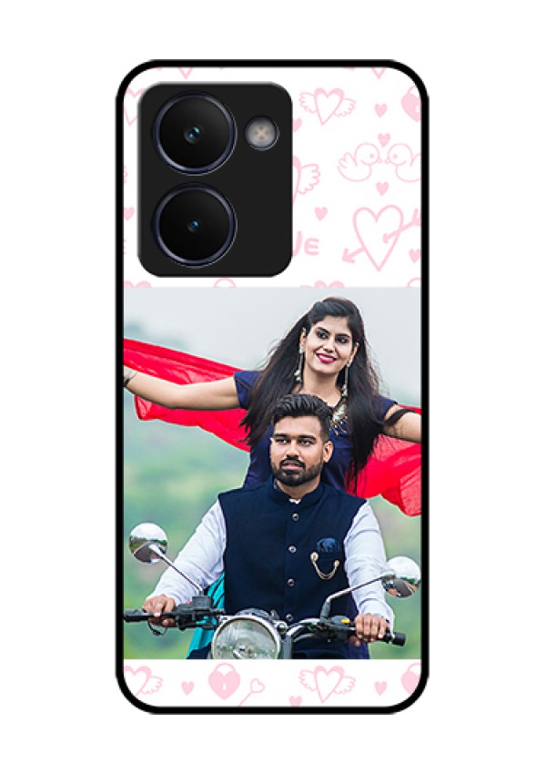 Realme P3 Ultra 5G Custom Glass Phone Case - Pink Flying Heart Design