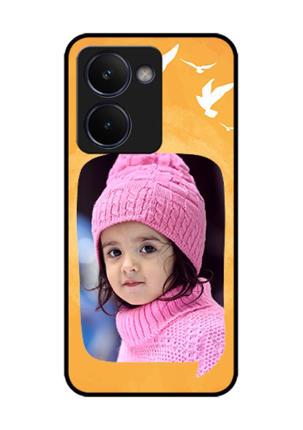 Realme P3 Ultra 5G Custom Glass Phone Case - Water Color Design With Bird Icons
