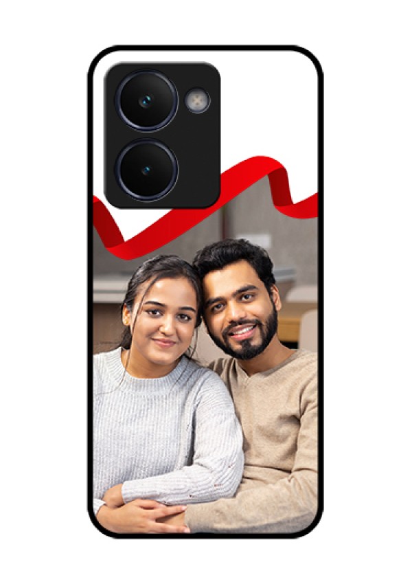 Realme P3 Ultra 5G Custom Glass Phone Case - Red Ribbon Frame Design