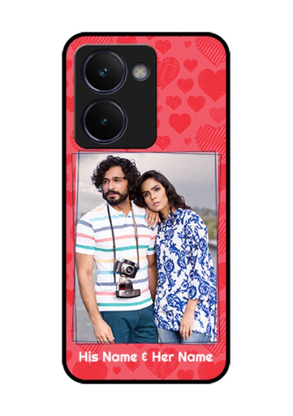 Realme P3 Ultra 5G Custom Glass Phone Case - With Red Heart Symbols Design