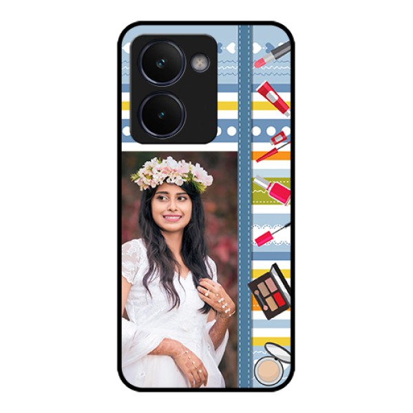Realme P3 Ultra 5G Custom Glass Phone Case - Makeup Icons Design