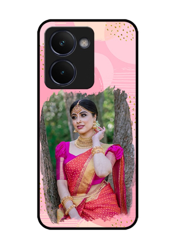 Realme P3 Ultra 5G Custom Glass Phone Case - Gold Glitter Splash Design