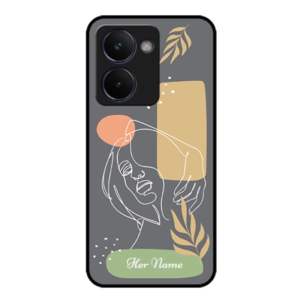 Realme P3 Ultra 5G Custom Glass Phone Case - Gazing Woman Line Art Design Realme P3 Ultra 5G Custom Glass Phone Case - Gazing Woman Line Art Design