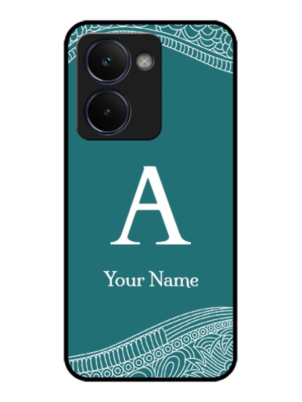 Custom Realme P3 Ultra 5G Custom Glass Phone Case - Line Art Pattern With Custom Name Design