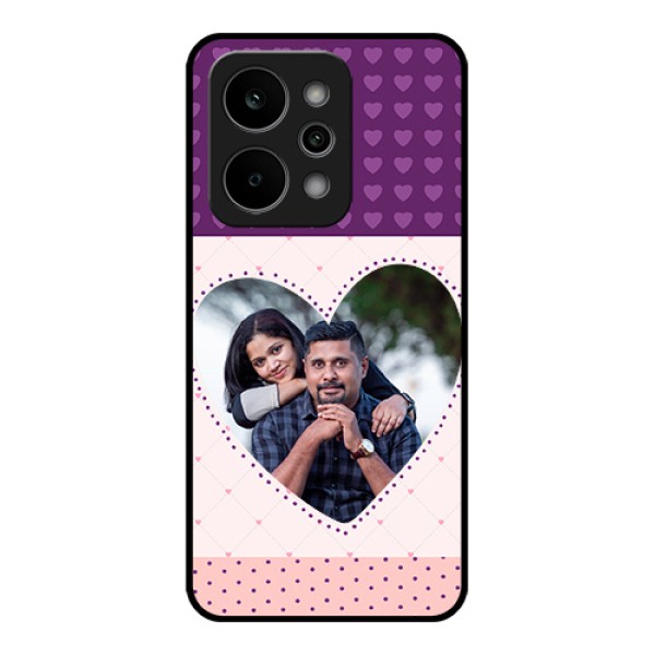 Realme P4 Power 5G Custom Glass Phone Case - Violet Love Dots Design
