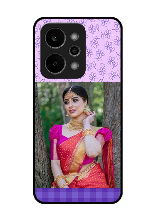 Realme P4 Power 5G Custom Glass Phone Case - Purple Floral Design