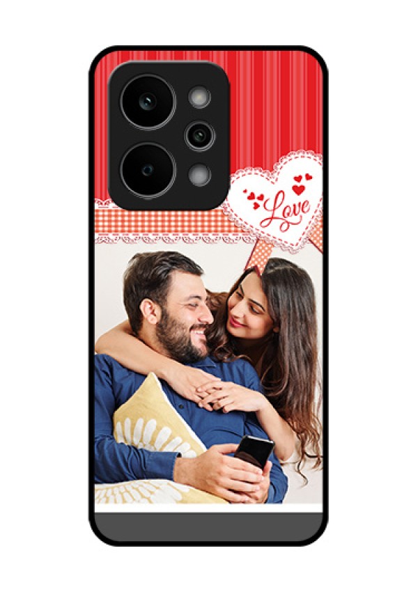Realme P4 Power 5G Custom Glass Phone Case - Red Love Pattern Design