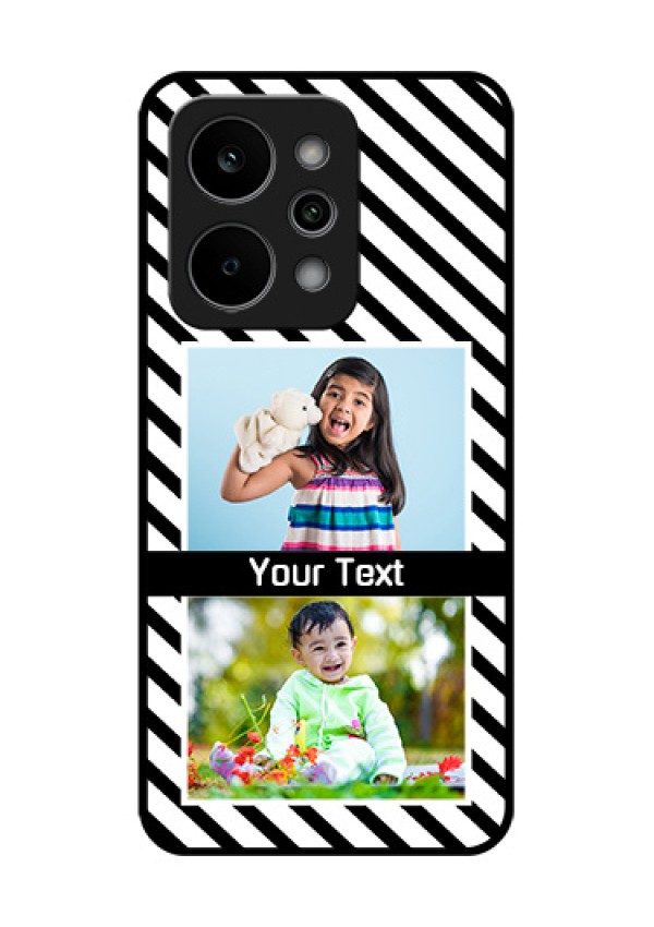 Realme P4 Power 5G Custom Glass Phone Case - Black And White Stripes Design
