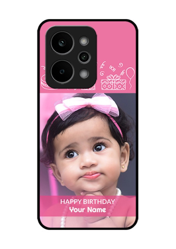 Realme P4 Power 5G Custom Glass Phone Case - With Birthday Line Art Design