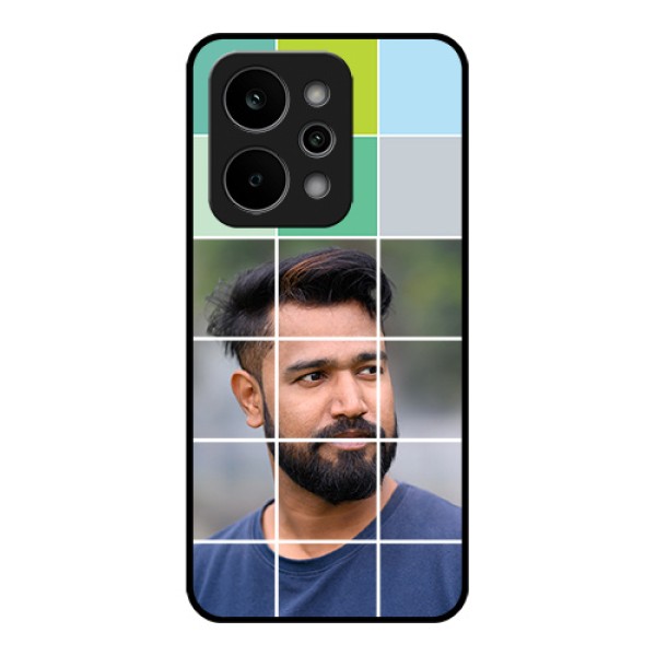 Realme P4 Power 5G Custom Glass Phone Case - With White Box Pattern Realme P4 Power 5G Custom Glass Phone Case - With White Box Pattern